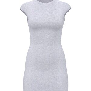 PINK Victoria's Secret Med Heather Gray Bodycon Cap Sleeve Dress